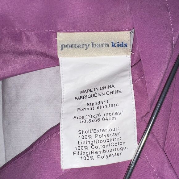 Pottery Barn Kids Pink Cozy Pillow Sham Standard Set Of 2 Diamond Quilted - Picture 6 of 10